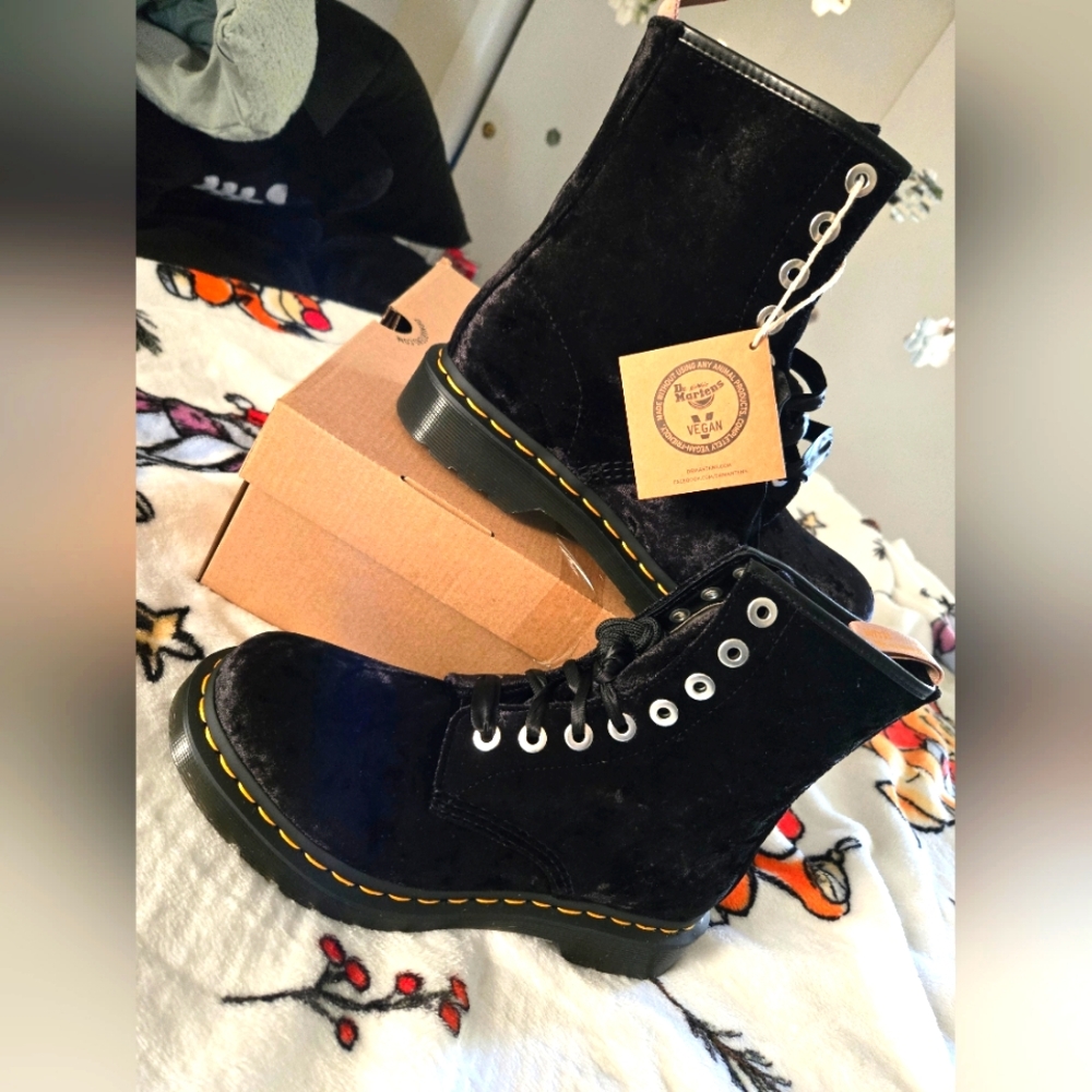 Dr. Martens velvet crush boots